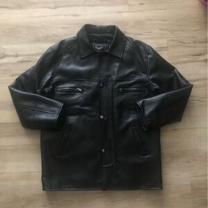 Emporio E.G.A. Black Leather Jacket